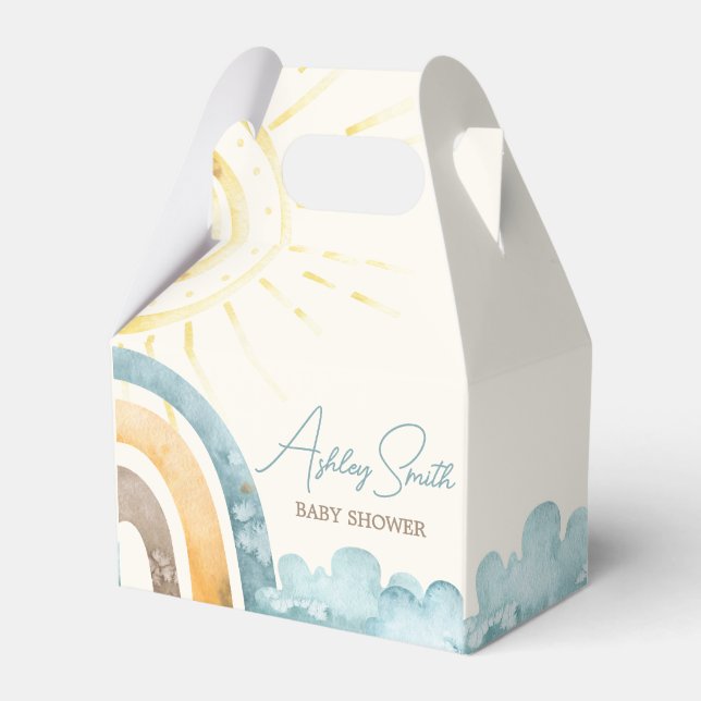 Here Comes The Son Retro Baby Shower Favor Boxes (Front Side)