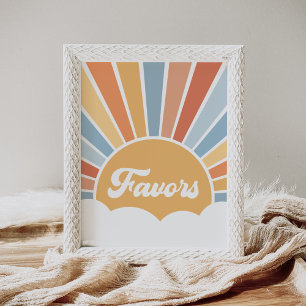 Here Comes the Son Retro Baby Shower Favors Sign