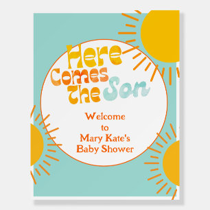 Here Comes the Son retro baby shower Foam Board