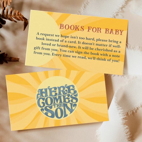 Here Comes the Son Retro Books for Baby Enclosure Card