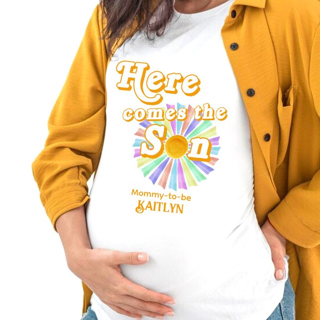 Here Comes The Son Retro Boys Baby Shower T-Shirt (Creator Uploaded)