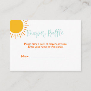 Here Comes the Son retro Diaper Raffle Enclosure Card
