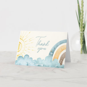 Here Comes The Son Retro Letterpress Thank You Card
