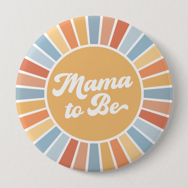 Here Comes the Son Retro Sunshine Boy Baby Shower Button (Front)