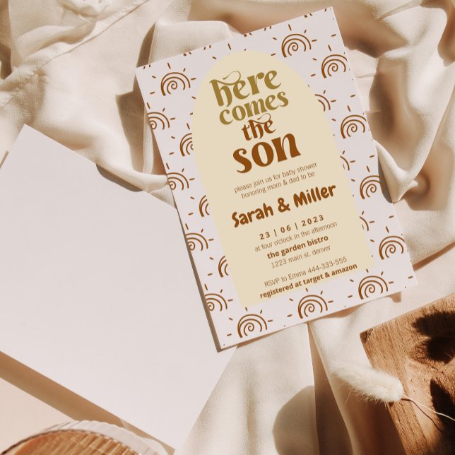 Here Comes The Son Reveal Baby Shower Invitation (Creator Uploaded)