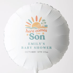 Here Comes The Son Summer Baby Boy Shower Balloon