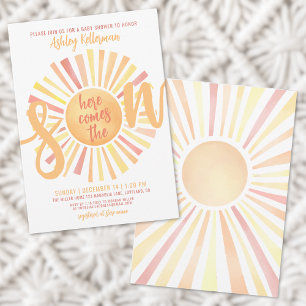 Here Comes The Son Sun Baby Shower Invitation