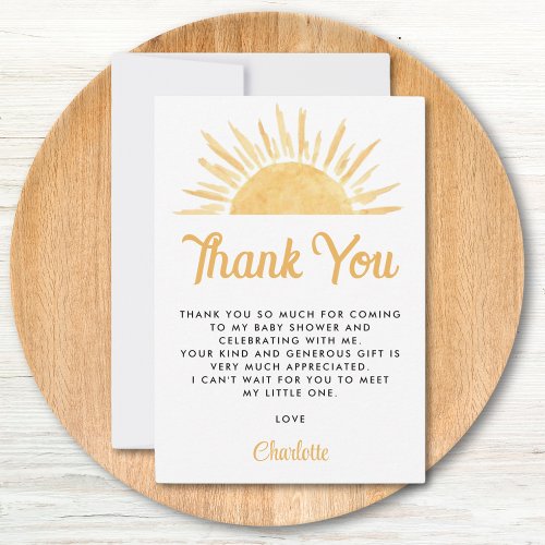 Here Comes The Son Sun Baby Shower Thank You