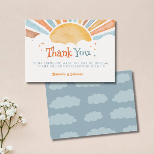 Here Comes the Son Sun Baby Shower Thank You Enclosure Card