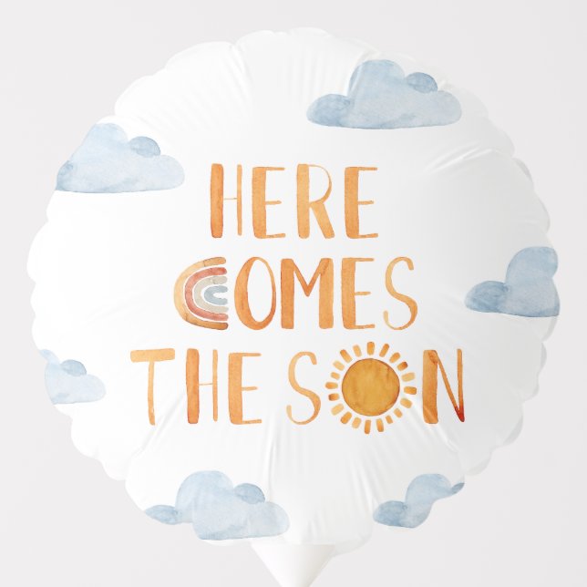 Here Comes The Son Sunshine Baby Shower  Balloon (Front)