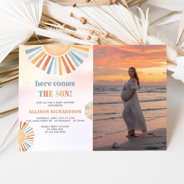 Here Comes The Son Sunshine Baby Shower Invitation (Creator Uploaded)