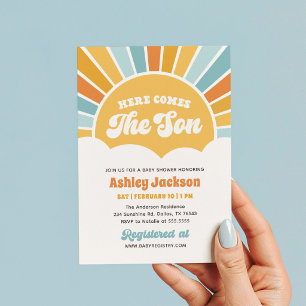 Here Comes the Son Sunshine Baby Shower Invitation