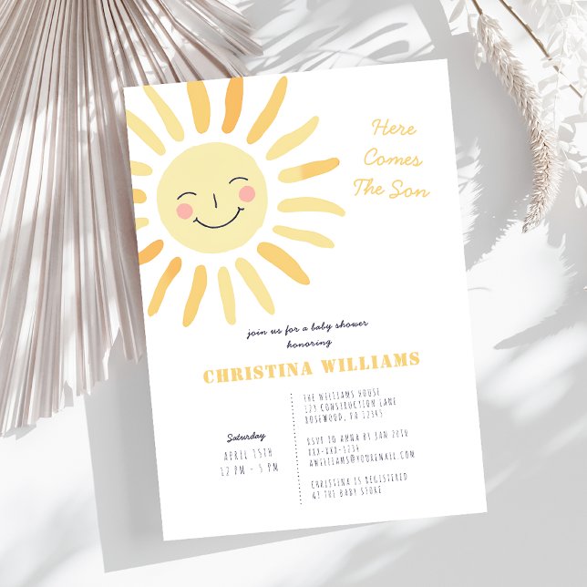Here Comes The Son Sunshine Baby Shower Invitation (Creator Uploaded)