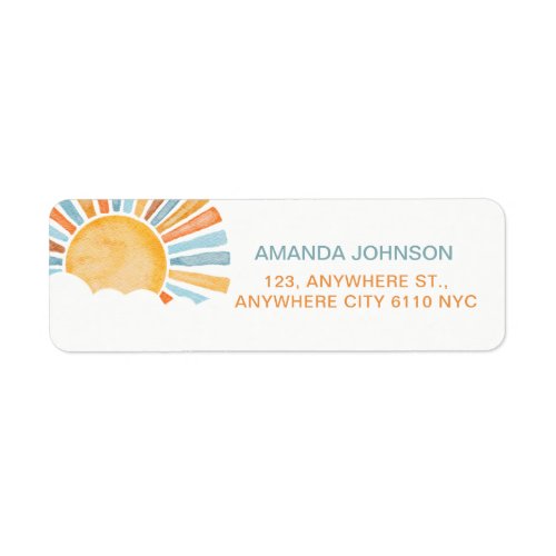 Here Comes the Son Sunshine Baby Shower Label