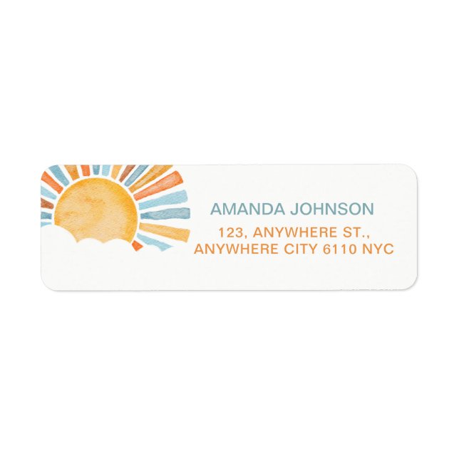Here Comes the Son Sunshine Baby Shower Label (Front)