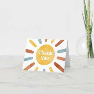 Here comes the Son Sunshine Baby Shower Letterpress Thank You Card