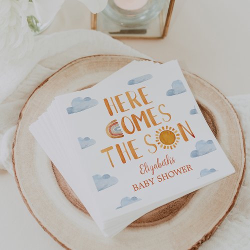 Here Comes The Son Sunshine Baby Shower  Napkins