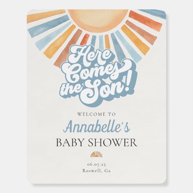 Here Comes the Son Sunshine Baby Shower Welcome Foam Board (Front)