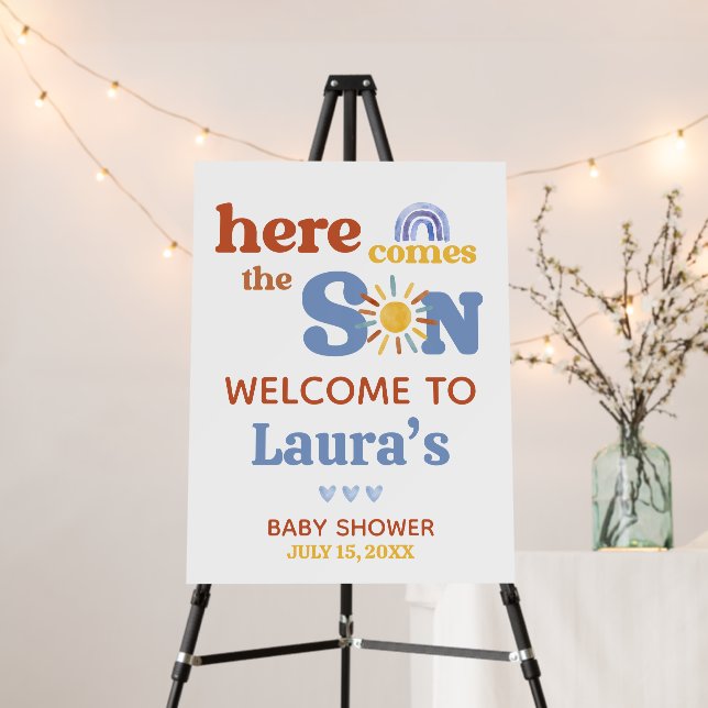 Here comes the Son Sunshine Baby Welcome Sign (In Situ (Stand))