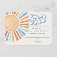 Here Comes the Son Sunshine Boy Diaper Raffle Card