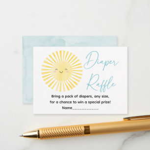 Here Comes the Son Sunshine Diaper Raffle Enclosure Card