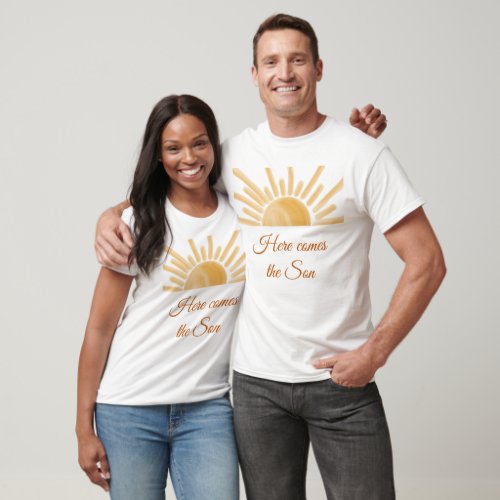 Here Comes the Son Sunshine Yellow Ray Baby Shower T_Shirt