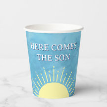Here Comes The Son Watercolor Baby Shower Custom