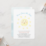 Here Comes the Son Watercolor Boy Baby Shower Invitation