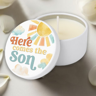 Here Comes the Son Whimsical Baby Shower Mini Candle Favors