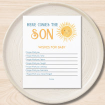 Here Comes The Son Wishes For Baby Shower Game