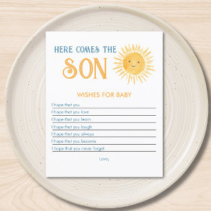 Here Comes The Son Wishes For Baby Shower Game