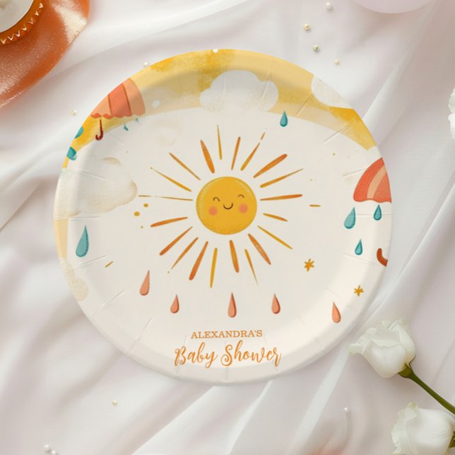 Here Comes the Son Yellow Sunshine Paper Plates (Creator Uploaded)