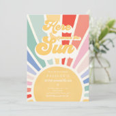  Here Comes The Sun 2nd Birthday Muted Rainbow Invitation (Standing Front)