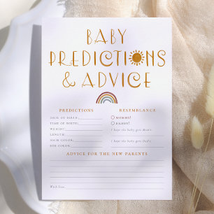Here Comes The Sun Baby Predictions & Advice Invitation