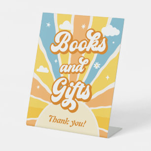 Here Comes the Sun Baby Shower Books & Gifts Pedestal Sign