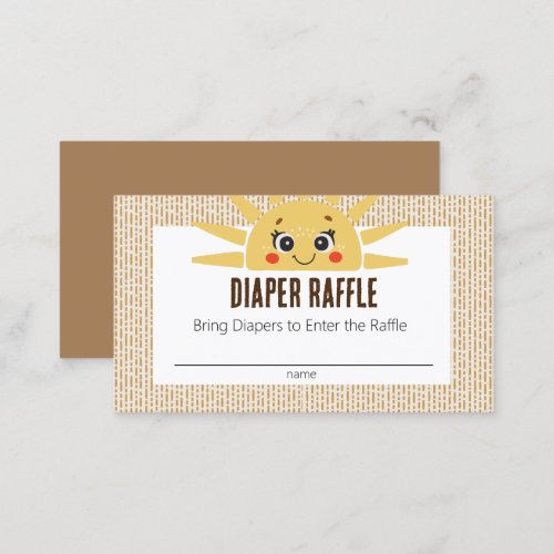 Here Comes the Sun Baby Shower Diaper Raffle Card 