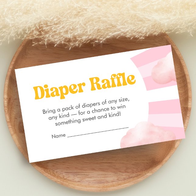 Here Comes the Sun Baby Shower Diaper Raffle Enclosure Card (Sunshine Baby Shower Diaper Raffle)