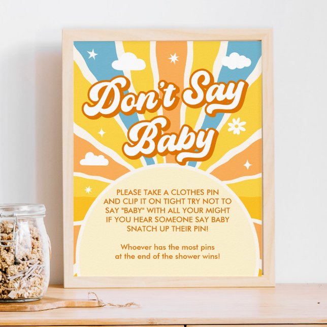 Here Comes the Sun Baby Shower Don't Say Baby Game Poster (Creator Uploaded)