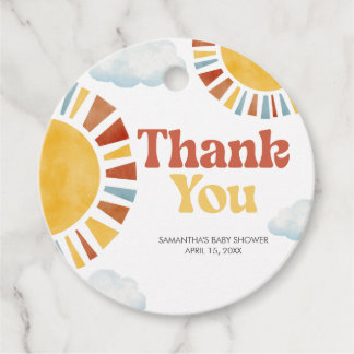 Here Comes the Sun Baby Shower Favor Tags
