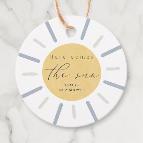 Here Comes The Sun Baby Shower Favor Tags