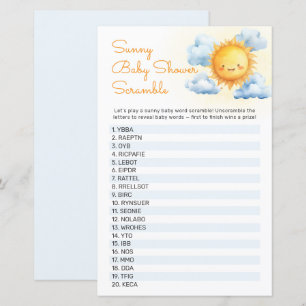 Here Comes the Sun Baby Shower Game
