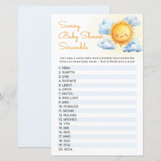 Here Comes the Sun Baby Shower Game