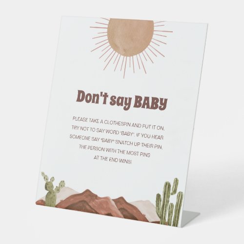 Here comes the sun Baby Shower Game Dont say baby Pedestal Sign