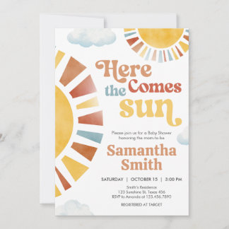 Here Comes the Sun Baby Shower Invitation