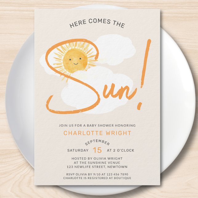Here Comes The Sun Baby Shower Invitation (Creator Uploaded)