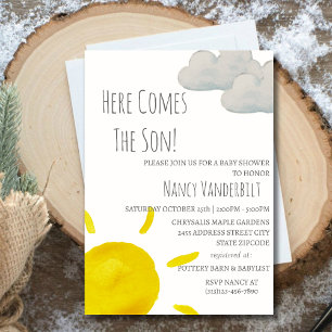 Here Comes the Sun Baby Shower Invitation