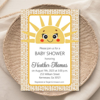 Here Comes The Sun Baby Shower Invitation by SugSpc_Invitations at Zazzle