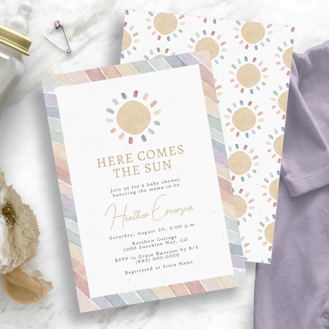 Here Comes The Sun Baby Shower Invitation (Here Comes The Sun Baby Shower Invitation
)