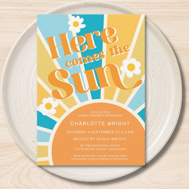Here Comes The Sun Baby Shower Invitation (Creator Uploaded)