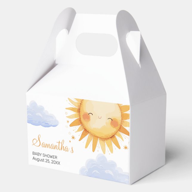 Here comes the Sun baby shower invitation  Favor Boxes (Front)